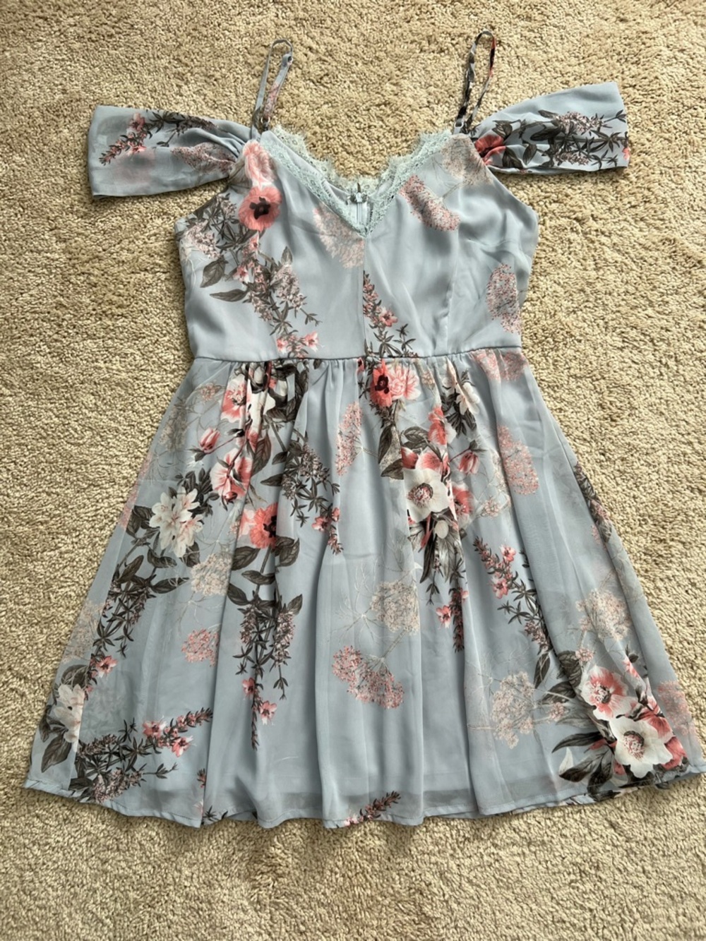 Lulu’s Blue Floral Cottagecore Dress Medium